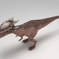 Reptile Dinosaur With Spiked Head Brown Body Standing In 3D Rendered Scene