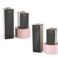 Modern Black And Gold Air Purifiers Displayed On Pink Bases For Daily Use