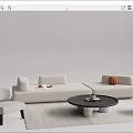 Modern Sofa Coffee Table Combination Multiplayer Sofa Coffee Table Combination 3d model