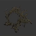 Dry Twisted Plant Branches With Natural Textured Vines And Curved Stems