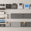 Intelligent Switch Socket Panel Hotel Special Plug-in Card Switch Air Conditioning Panel 3d model