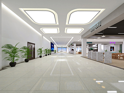 Modern shopping mall showroom hall model