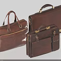 Brown Leather Bags Various Professional Briefcases And Handbags With Golden Hardware Classic Style