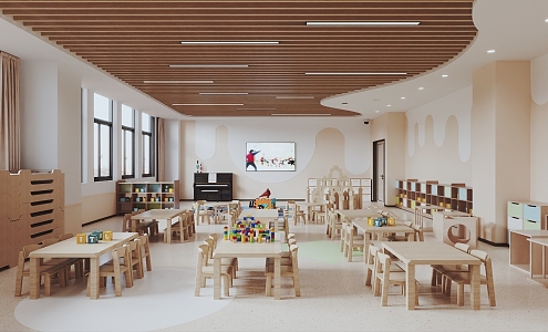 Children's Early Education Classroom Nursery Room Kindergarten Classroom 3d model