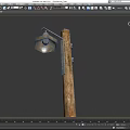 Agricultural Equipment Wooden Pole With Metal Lamp For Outdoor Farm Use