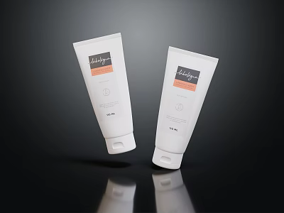 Luxury White Cosmetic Skincare Tubes With Gentle Hydrating Lotion For Daily Use 3d model