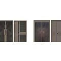 Modern Entry Doors Design With Intricate Patterns Glass Panels And Metal Frames 3d model