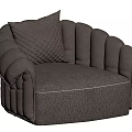Single Sofa Black Leather with Quilted Cushion Curved Armrests Modern Stylish Design
