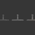 Nine Silver Square Metal Bases With Cylindrical Protrusions And Fixed Screws