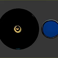 Modern Black And Light Blue Cylindrical Electronic Devices With Illuminated Features