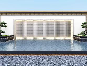 Landscape sketch interior landscape wall courtyard landscape small landscape plant collocation modeling 3d model