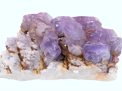 Natural Amethyst Cluster Decorative Ornament Set For Home Decoration With Unique Crystal Formation 3d model