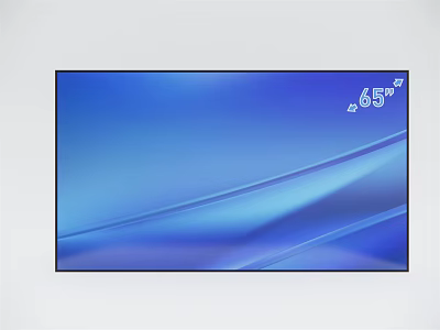 High Definition 65 Inch 4K TV With Blue Screen Display And Modern Design 3d model