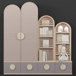 Modern Wardrobe Doll Book Princess Arch 3d model