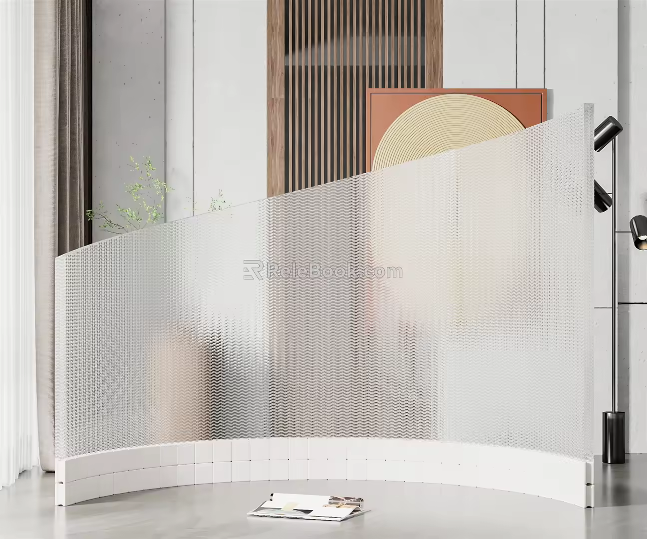 Modern partition glass wall partition 3d model