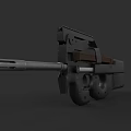 Modern Firearm Design With Long Barrel Wooden Grip And Metal Frame