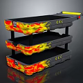 Three Tier Storage Trolley With Flaming Pattern For Home Organization