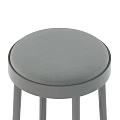 Modern White and Gray Bar Stools with Metal Frame and Padded Seats