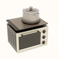 Modern Countertop Microwave Oven With Stainless Steel Pot Daily Kitchen Appliance Design
