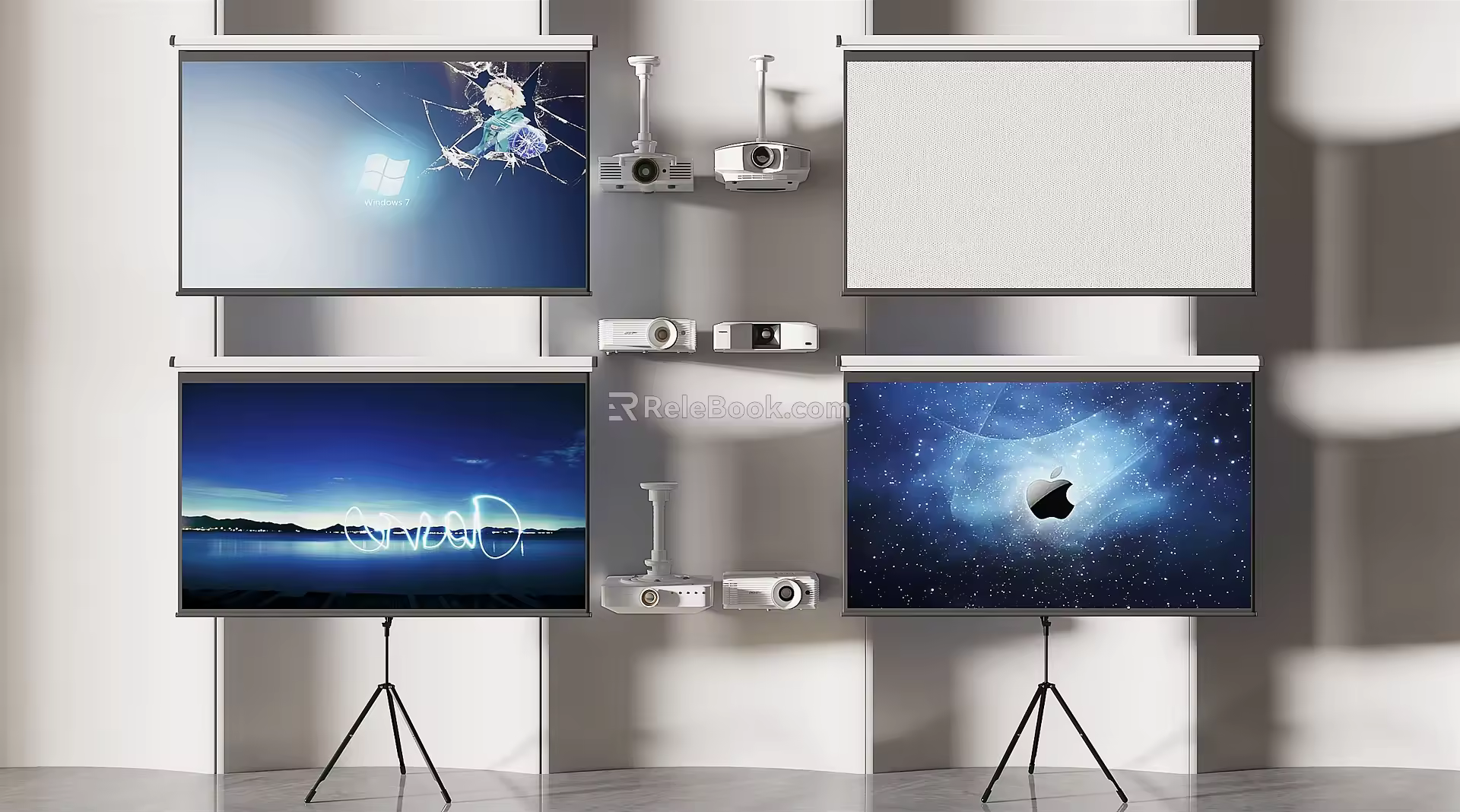 Modern projection curtain 3d model