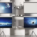 Modern projection curtain 3d model