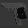 Classic Vintage Pistol With Metal Body Black Textured Grip And Silver Components 3d model