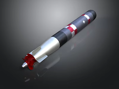 Aerospace Space Rocket Model With Black Silver Red Striped Design And Launch Structure 3d model