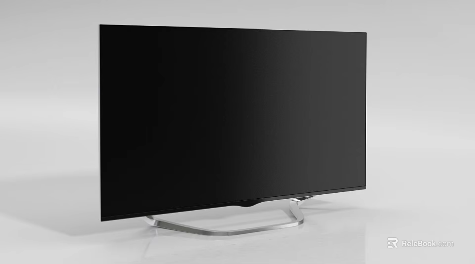 Modern Ultra Slim LED TV With Sleek Black Screen And Metallic Stand Design 3d model 