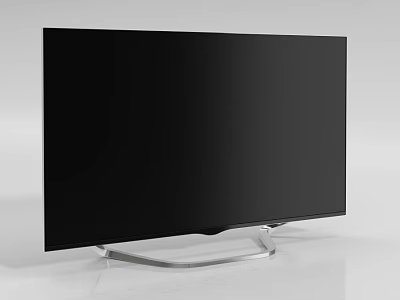 Modern Ultra Slim LED TV With Sleek Black Screen And Metallic Stand Design 3d model