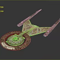 Futuristic Sci Fi Spaceship Model With Geometric Metallic Hull And Glowing Blue Engines