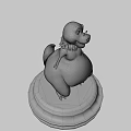 Friendly Orange Cartoon Dinosaur 3D Model With Glasses And Brown Mane