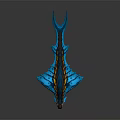 Vibrant Blue And Yellow Fantasy Dragon Game Character With Sharp Teeth And Wings