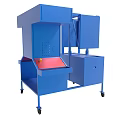 Sturdy Blue Industrial Equipment With Red Panel Workstation And Mobile Wheels 3d model