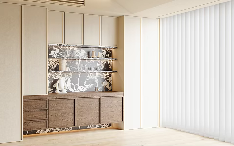 Cream Style Sideboard Wine Cabinet Dining Cabinet Dining Cabinet 3d model