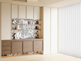 Cream Style Sideboard Wine Cabinet Dining Cabinet Dining Cabinet 3d model
