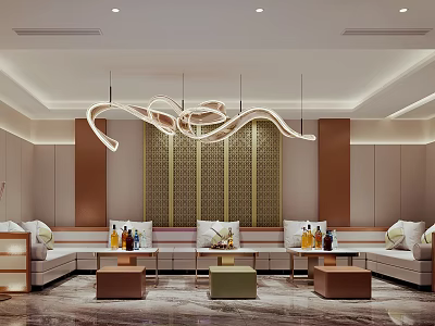 Luxury KTV Room Interior With Sofas And Lighting 3d model