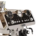 Stainless Steel Espresso Machine With Digital Display Gauges And Knobs For Modern Kitchen