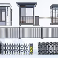 Various Styles of Entrance Gates Featuring Retractable Pavilion Railing and Sliding Designs