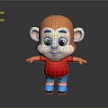 Cartoon Reptile Toy In Red Shirt Blue Shorts Blue Shoes On Black Surface Gray Background