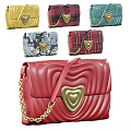 Colorful Decorative Wall Decor Bags With Gold Heart Accent And Chain Straps