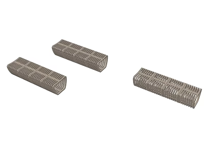 Modern Metal Outdoor Chairs With Grid Design For Patio Garden Use 3d model