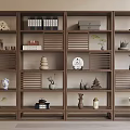 Wooden Antique Display Shelf Showcasing Vases Books Ornaments And Decorative Items