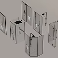 Modern Shower Sauna Interior Design With Glass Enclosures And Different Shaped Areas