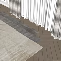 Light Beige Square Rug With Soft Texture On Wooden Floor Under Natural Light