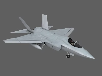 Modern Gray Military Fighter Jet With Sleek Design Cockpit Aerodynamic Wings And Tail 3d model