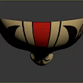 Elegant Traditional Mask in Red Black Gold with Curled Patterns as Fashion Accessory