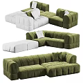 Modern Green And White Plush Velvet Sectional Sofa Designs In Different Styles