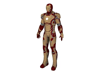 Iron Man Game Movie Character With Gold Red Armor And Chest Reactor 3d model
