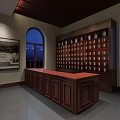 Modern Café Interior Design With Chandeliers Wooden Ceiling Counter And Menu Boards