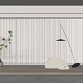 Modern Curtain Dream Curtain Vertical Curtain Vertical Shutter Lazy Sofa Potted Plant 3d model